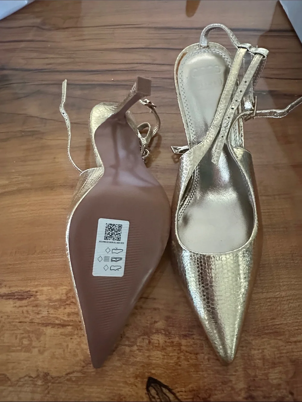 ASOS Metallic Gold Pointed Slingback Heels